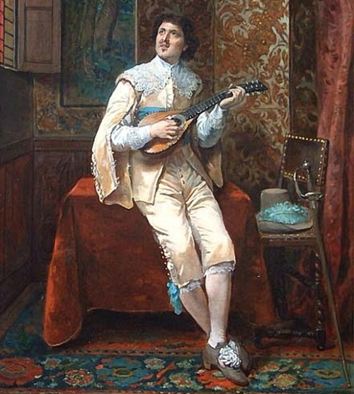 Картина Херманна Морица Коссмана «Мужчина, играющий на мандолине»
