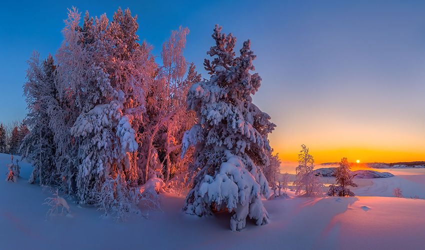 Январь зимний пейзаж красивое