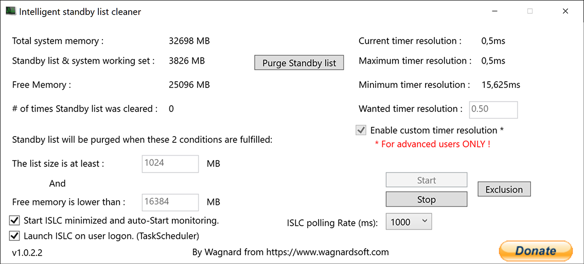 Intelligent Standby List Cleaner