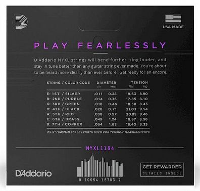 Струны D'ADDARIO NYXL1164