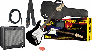 ГИТАРНЫЙ КОМПЛЕКТ FENDER SQUIER AFFINITY STRAT HSS&G-DEC JUNIOR AMP BLACK