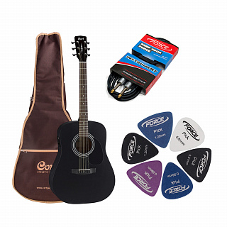 Гитарный комплект CORT AD810E BKS (Чехол, гитарный кабель, медиаторы)