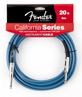 FENDER 20 CALIFORNIA INSTRUMENT CABLE LAKE PLACID BLUE