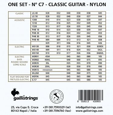 Струны GALLI STRINGS C007 (с шариками)