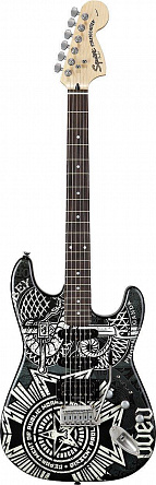 ЭЛЕКТРОГИТАРА FENDER SQUIER OBEY GRAPHIC STRATOCASTER HSS RW DISSENT