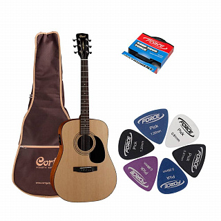 Гитарный комплект CORT AD810E NS (Чехол, гитарный кабель, медиаторы)
