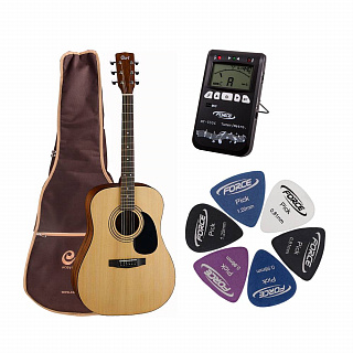 Гитарный комплект CORT AD810 NAT (Чехол, тюнер, медиаторы)