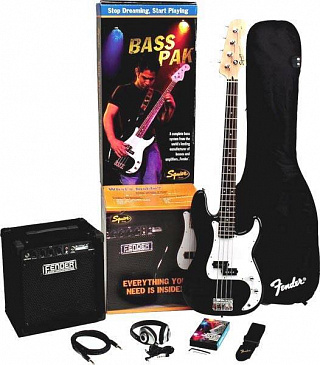 БАСОВЫЙ КОМПЛЕКТ FENDER SQUIER AFFINITY P-BASS&RUMBLE 15 AMP BLACK