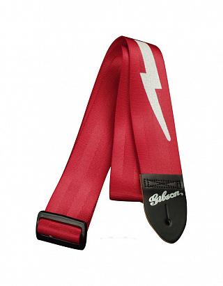 РЕМЕНЬ GIBSON ASGSBL-20 LIGHTNING BOLT STYLE 2' SAFETY STRAP - FERRARI RED