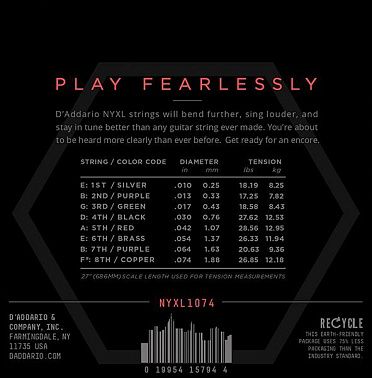 Струны D'ADDARIO NYXL1074